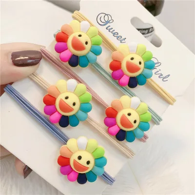 5 шт./компл. эластичная повязка для волос с красивыми маленькими цветами девочек