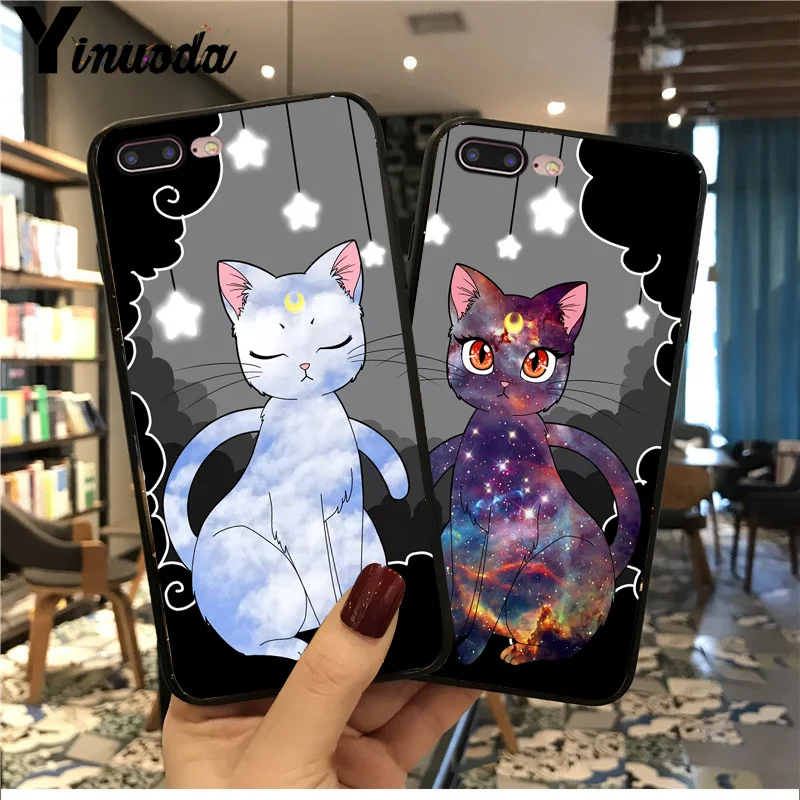 Yinuoda Сейлор Мун кошка пара Мягкий ТПУ чехол для телефона для iphone 8, 7, 6, 6S Plus, XS XR XS MAX 10 5 5S SE 11pro max чехол Coque