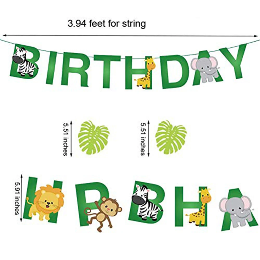 Тематика джунглей вечерние украшения для свадьбы Детские баннеры в стиле на день