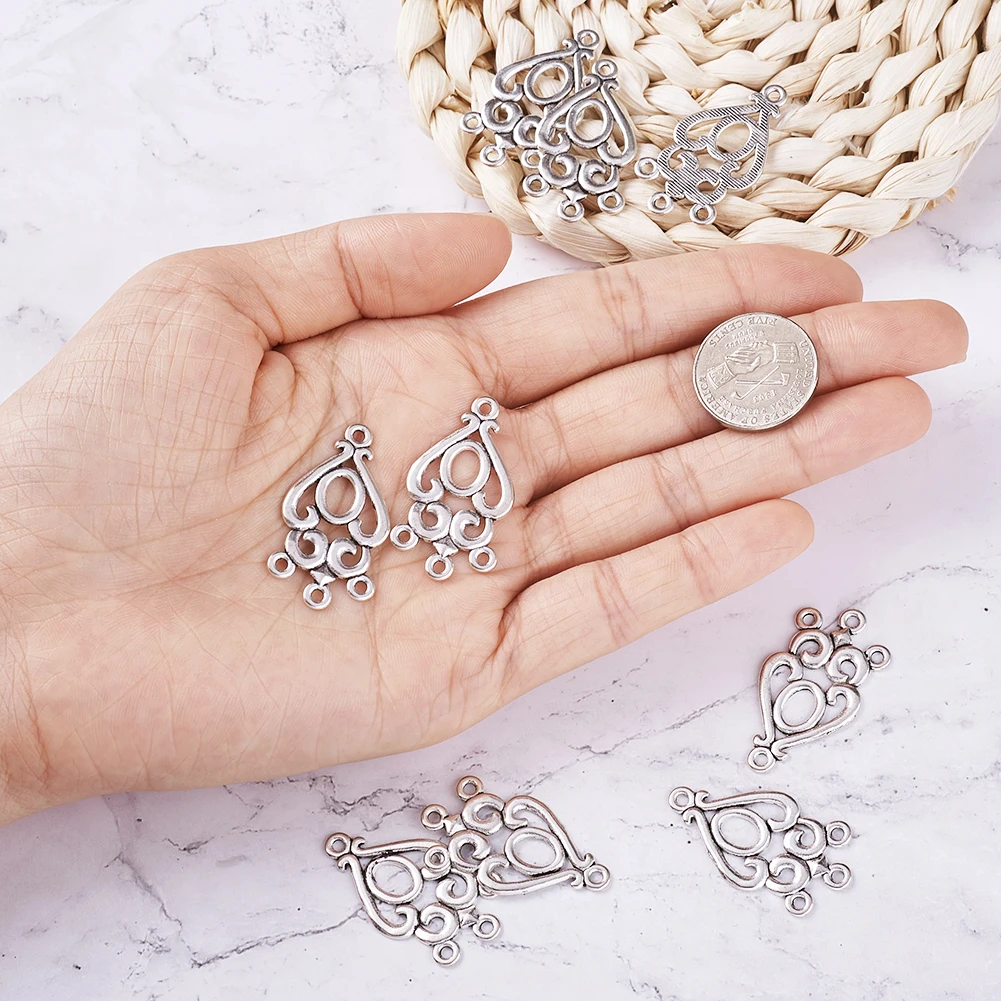 PandaHall 20 шт античный серебряный цвет прямая Люстра компоненты звенья без свинца и