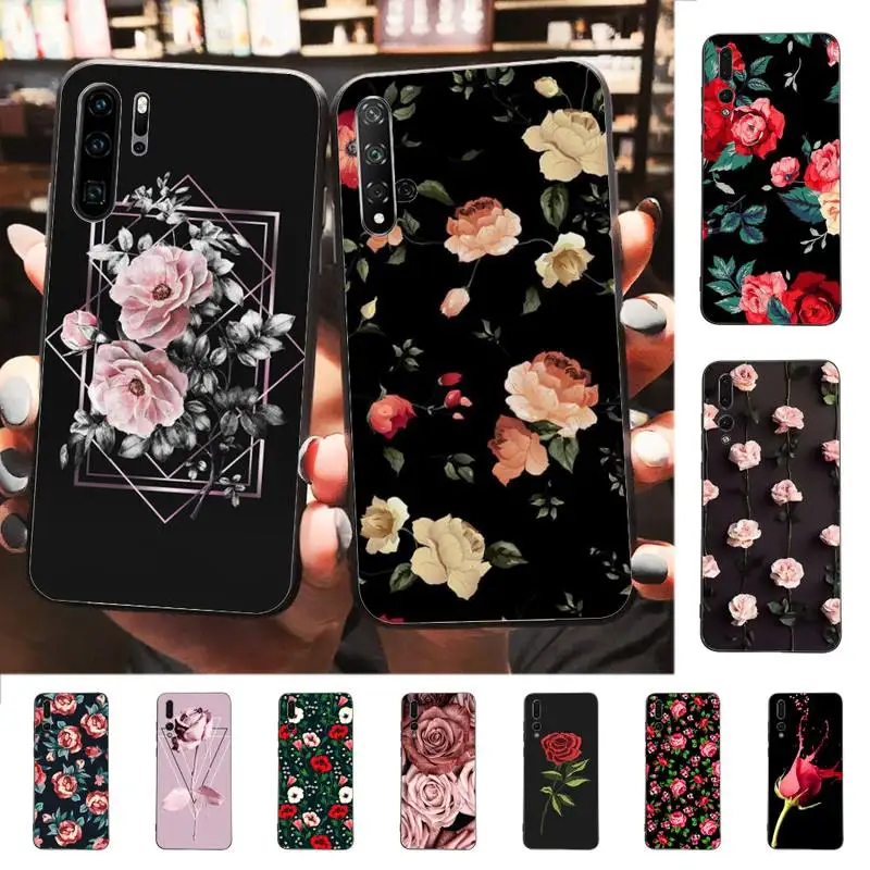 

Yinuoda Bright Red Roses Flowers Phone Case for Huawei P30 40 20 10 8 9 lite pro plus Psmart2019
