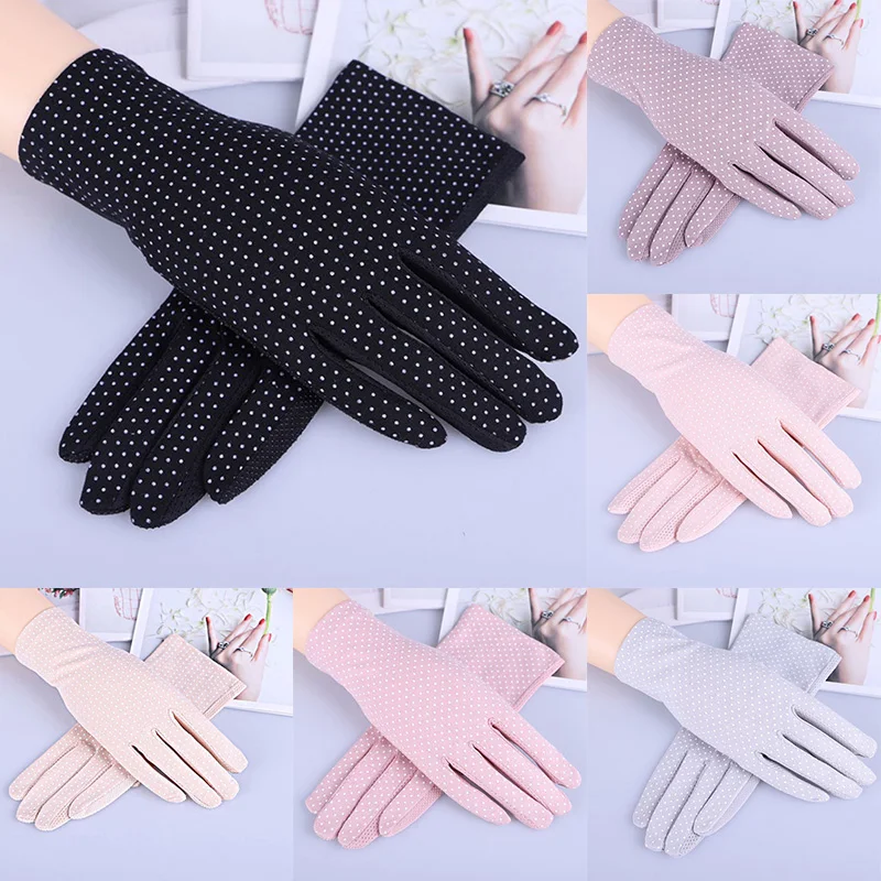 

Spring Summer Driving Gloves Women Touch Screen Thin Cotton Gloves Lace UV Sun Against Non Slip Riding Car Gloves