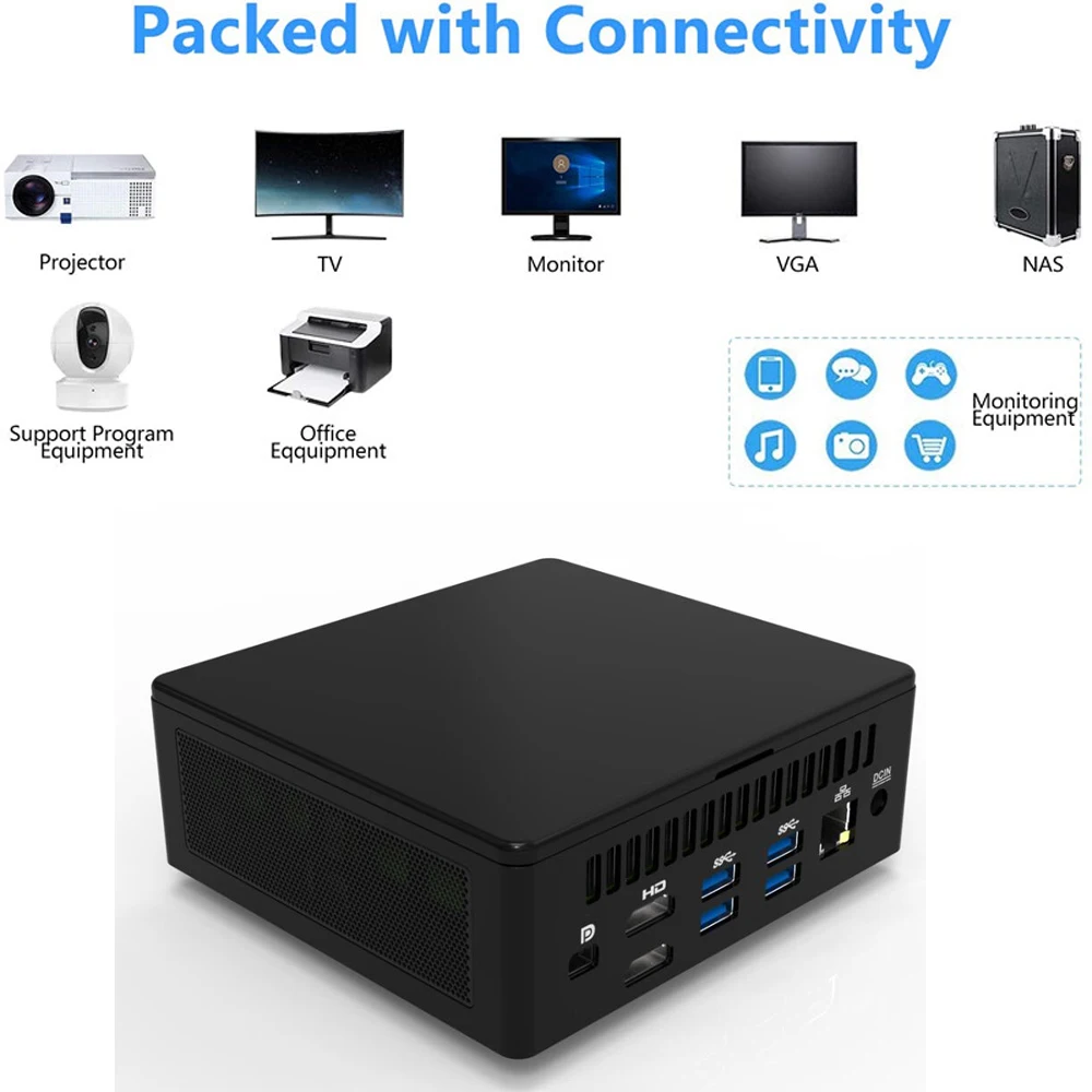 Мини-ПК Intel Core i7-1165G7 MAX 48 ГБ DDR4 3 ТБ SSD Windows 10 11 Pro игровой Настольный Iris Xe Graphics Dual WiFi