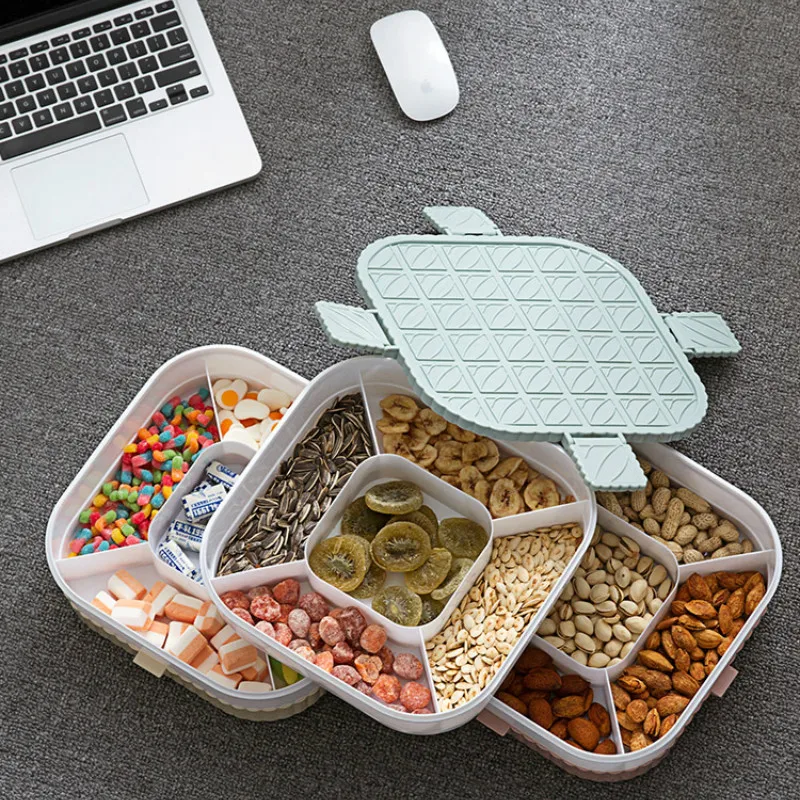 Двухслойные сухие фруктовые тарелки бытовые закуски пластиковые конфеты блюдо с