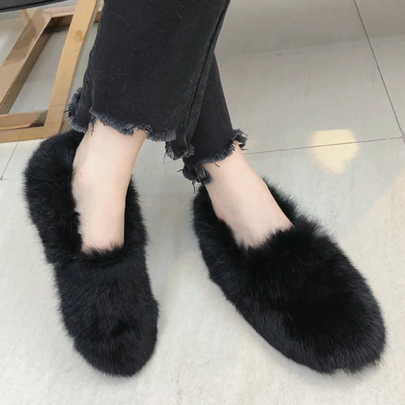 B3/Размеры 35 40 Женские однотонные туфли на плоской подошве из искусственного меха