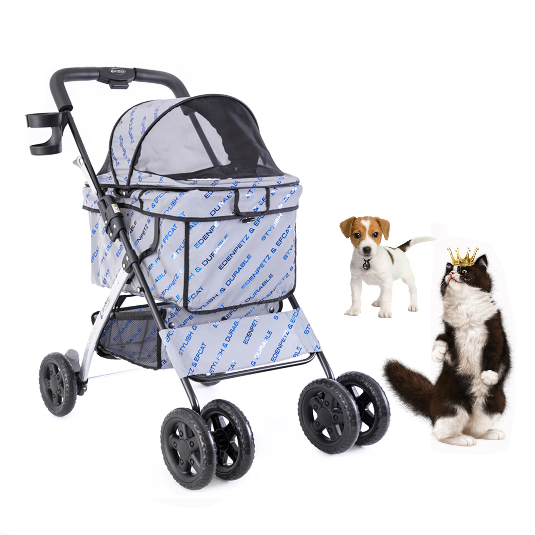 

Edenpetz Free Ship RU ES FR Foldable Large Dog Cat Stroller Pet Cart Outdoor Travel Gear Fashion Dazzling Pet Carrier