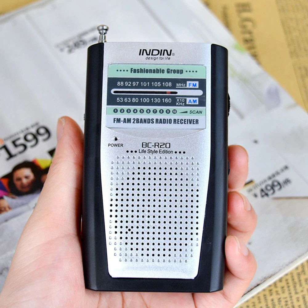 AM FM радио карманный размер Портативный BC R20 с низким энергопотреблением для