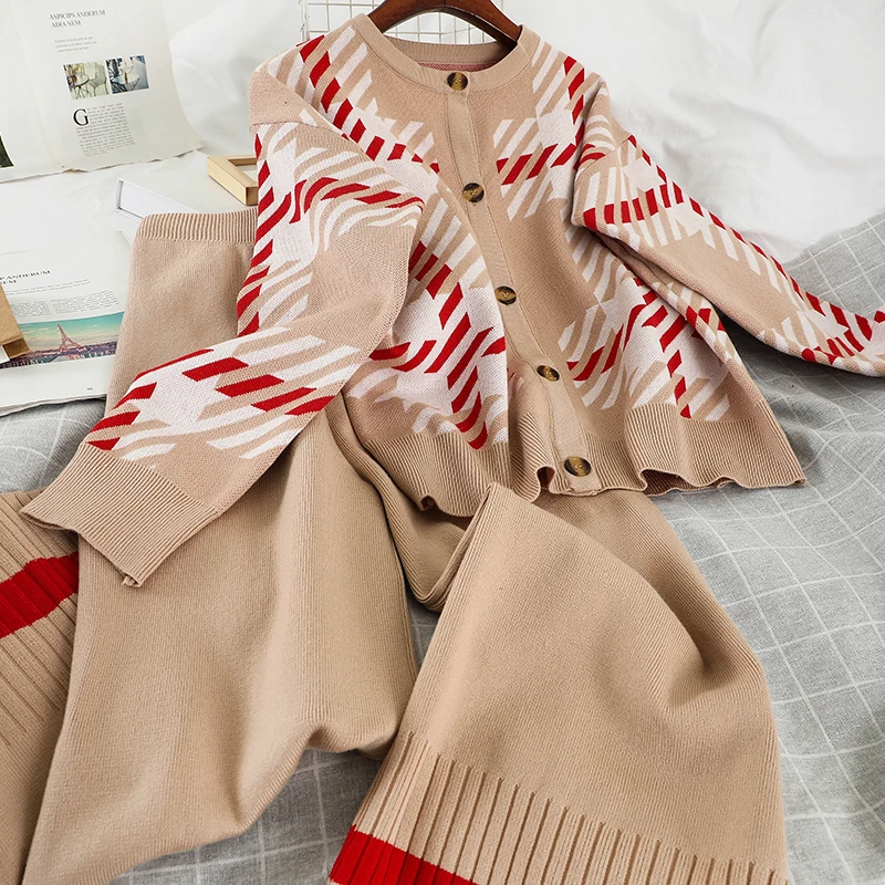 Mooirue наборы свитеров для женщин Винтаж полосатый кардиган на пуговицах Высокая