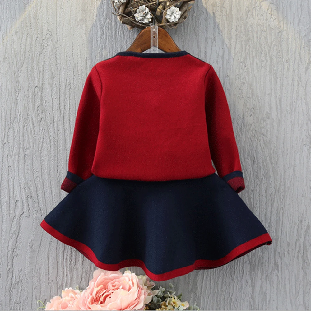 Детский трикотажный комплект из топа и платья на осень|girls clothing sets|clothing setsfashion girl |