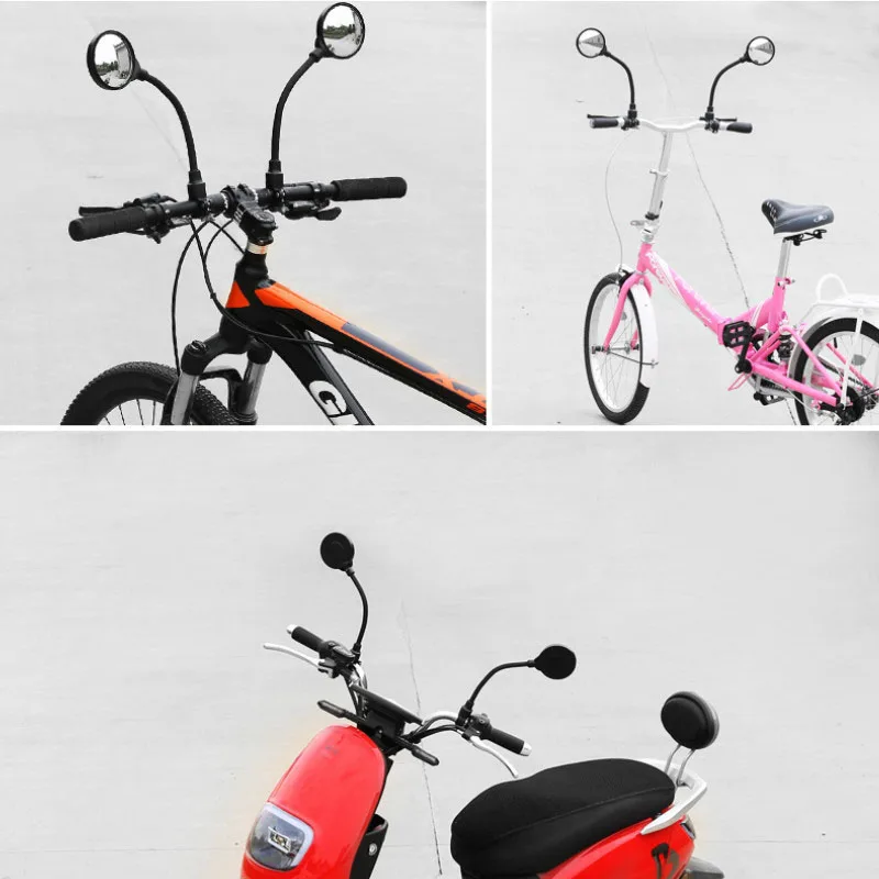 

Bicycle Rear-vision Mirror Motorcycle Electric Vehicle Rear View Mirror Adjustable Rotatable Hose Large Screen Bike Mirrors