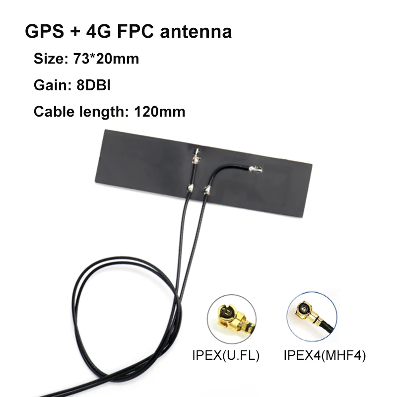 2 шт. GPS + 4G Антенна LTE FPC Кабель Гибкий внутренний IPEX U.FL IPEX4 MHF4 высокий коэффициент