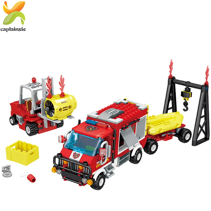 412 шт. Детский конструктор пожарная машина|Блочные конструкторы| |