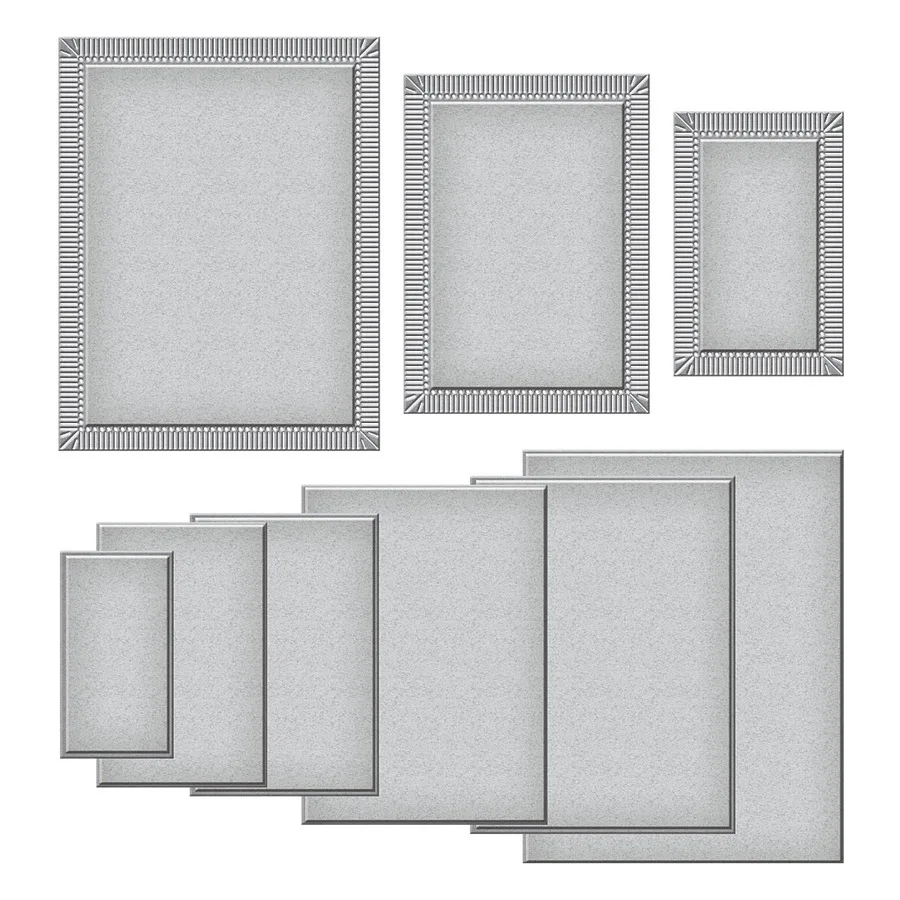 

Fluted Classics Rectangles Etched Metal Cutting Dies Scrapbook Embossed Paper Card Album Craft Template New for 2021 Arrive