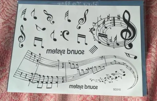 Водостойкая Временная тату-наклейка музыкальные ноты перо Тотем для девушек и