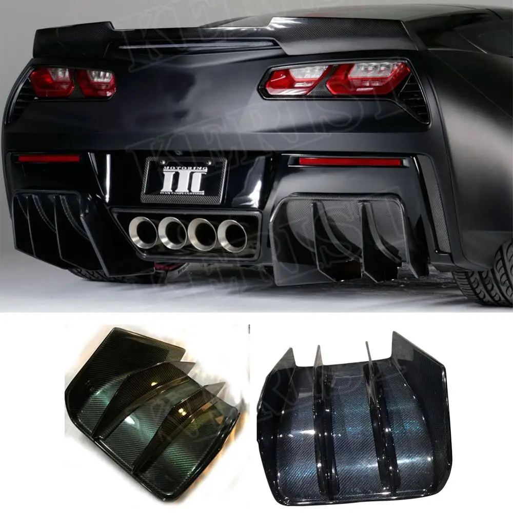 Углеродное волокно Gemini дизайн задний диффузор 2 шт подходит для 2014 2017 Corvette C7