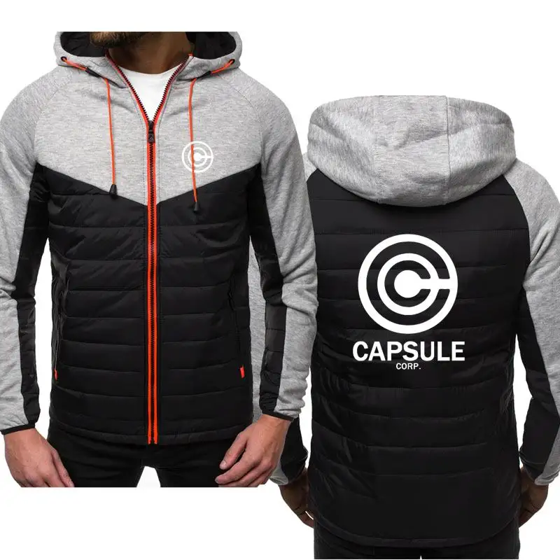 

New Fashion CAPSULE Logo Hoody Spliced Jacket Men Spring Autumn Hoodies Casual Coat Hooded Fleece Sport Zipper Tops