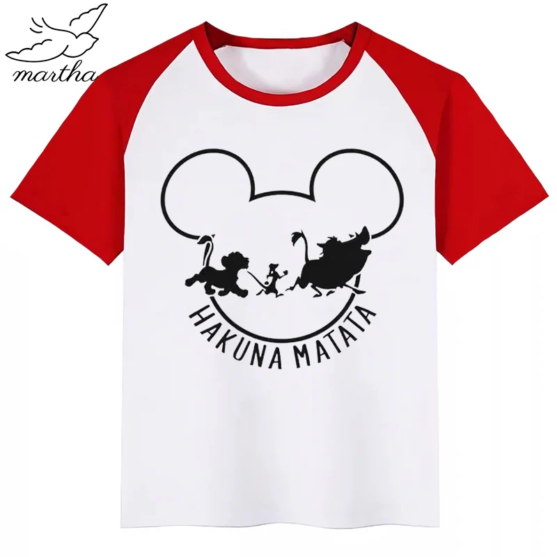 Hakuna Matata/Детская футболка с принтом Король Лев для мальчиков одежда детей модные