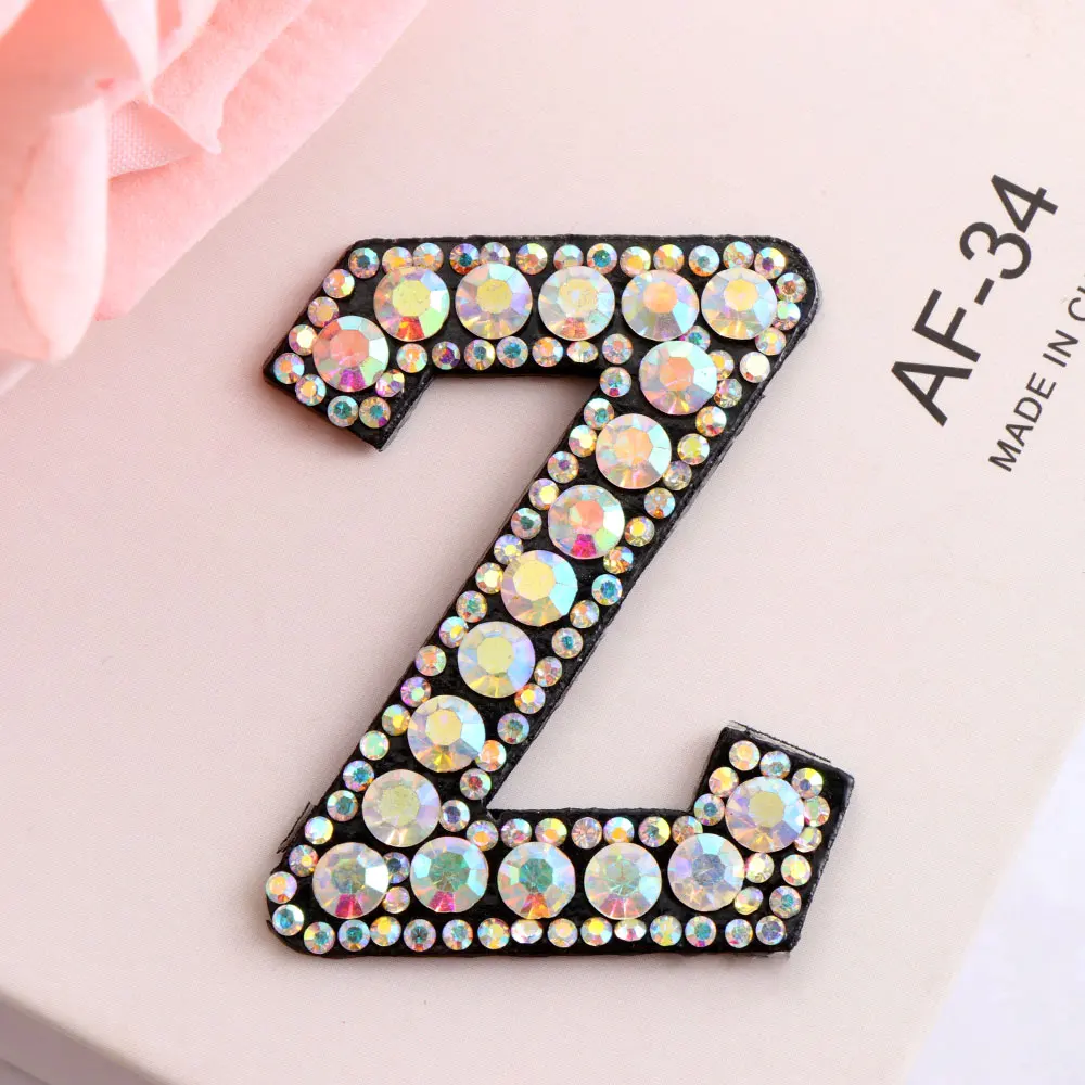 A-Z, 1 шт., стразы, Английский алфавит, буквы, аппликация, 3D, железная нашивка для одежды, значок, обувь, одежда, нашивки с вышивкой