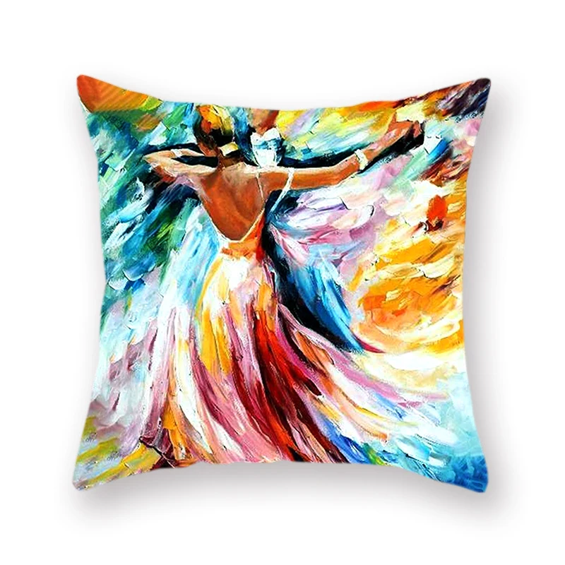 Chinese Opera Tsing Yi Hua Dan Fauxlinen Cushion Cover Beauty Landscape Oil Painting Wild Print Pillowcase Lumbar Home Decor | Дом и сад