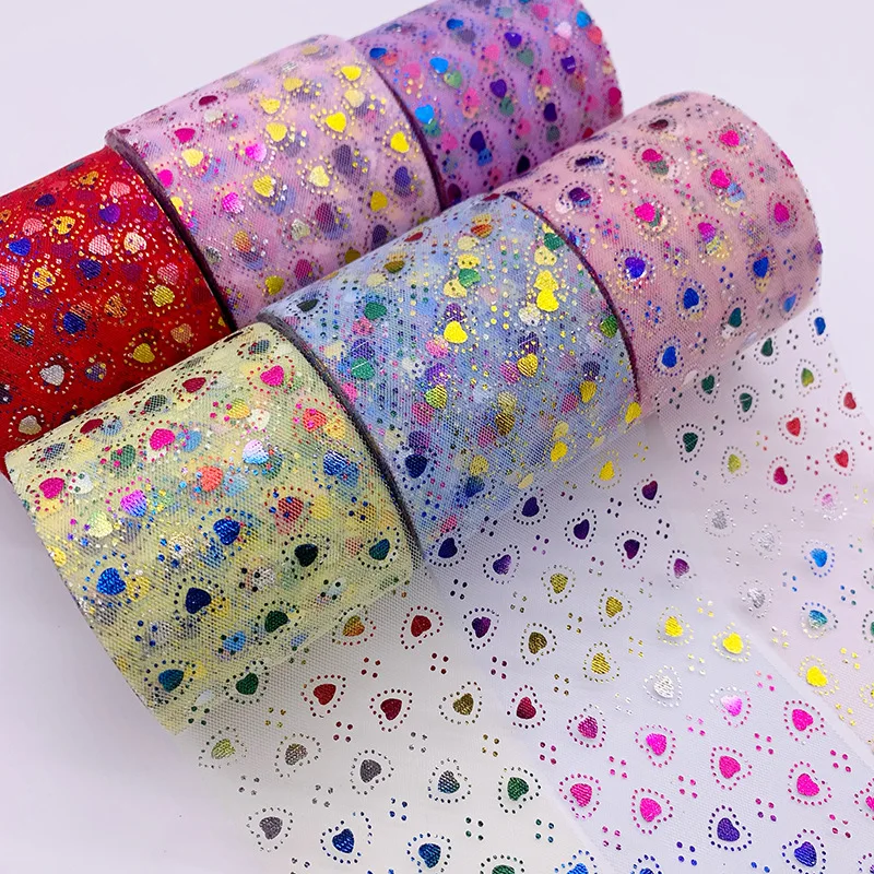 

25Yards/Roll Organza Tulle Reel Colorful Fabric Ribbon Bride DIY Hair Accessories Material Gift Craft Party Christmas Decoration
