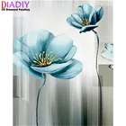 Алмазная 5D Вышивка сделай сам, полная картина с цветами, листьями гинкго из синего золота, вышивка крестиком, мозаика, аксессуары для домашнего декора