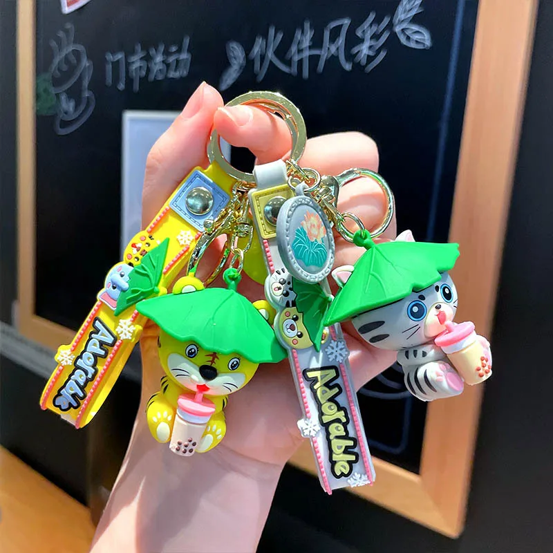 Креативный мультяшный мягкий брелок для ключей автомобиля в виде листика лотоса