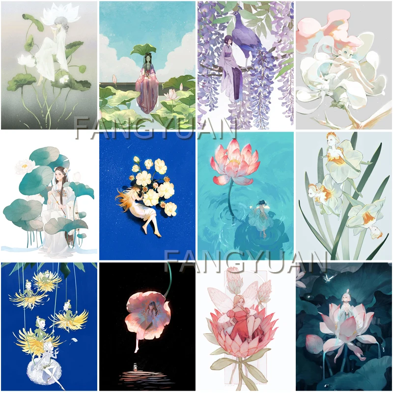 

5D алмазная живопись «сделай сам», цветочный пейзаж, полноразмерная круглая стразы, вышивка на стену, Набор для вышивки крестиком, украшение ...