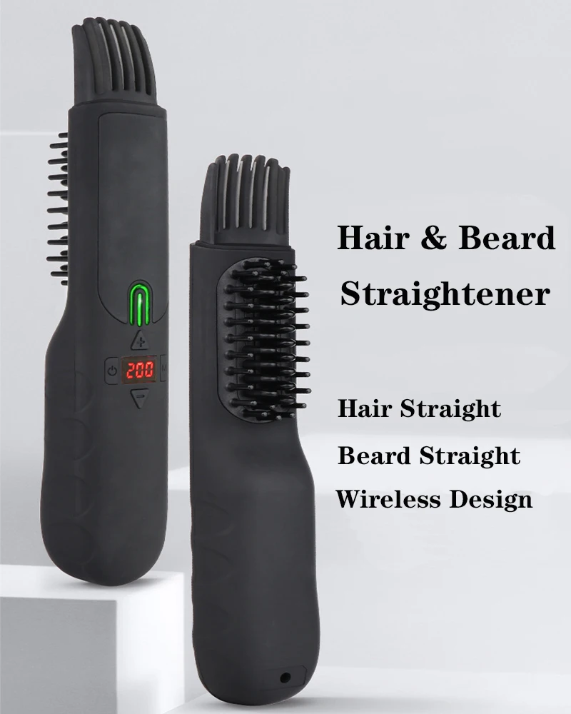 Беспроводной выпрямитель для бороды расческа портативный мужчин горячая волос