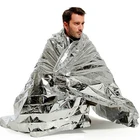 Портативная Водонепроницаемая аварийно-спасательная Тепловая одеяло майларовое 1,3x2,1 м, серебряная спасательная занавеска, военное одеяло