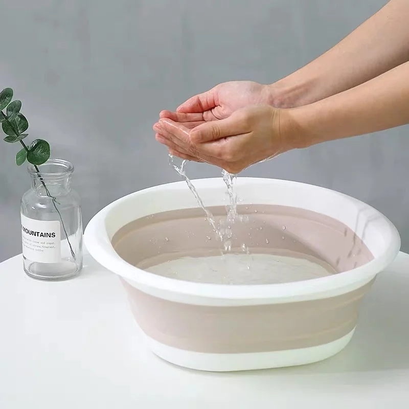 

Foldable plastic bowls home portable grand medium small adult baby wash face basin multipurpose bath hangable basins