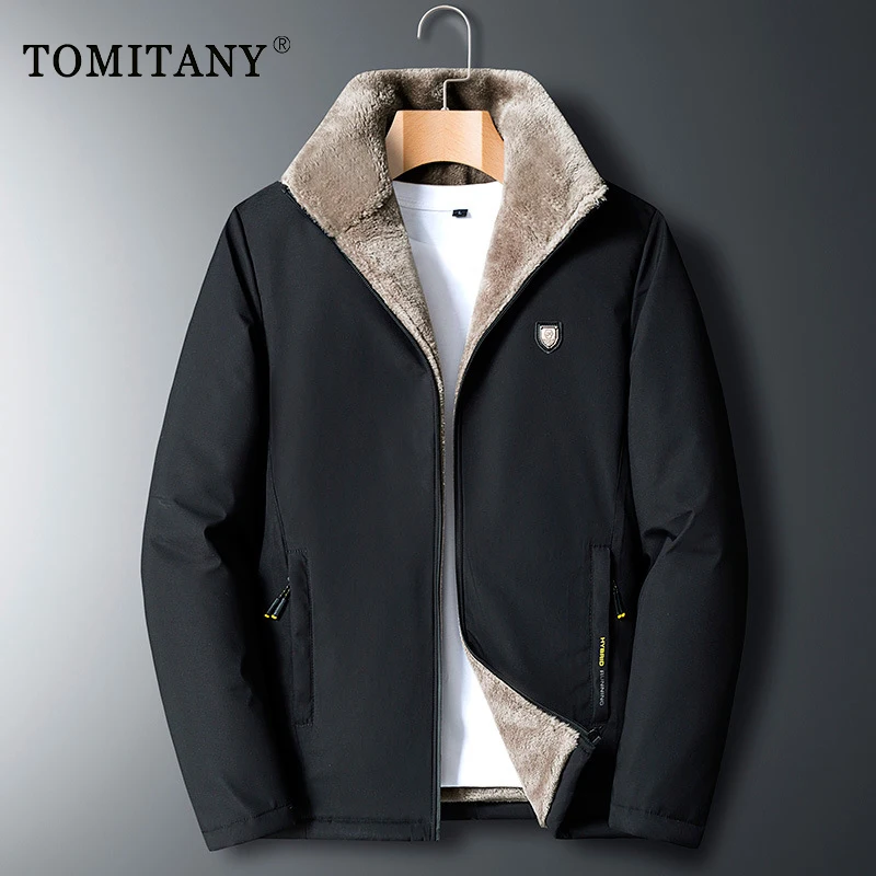 Parka Jackets Men Luxury Fleece Jacket Warm Thick Windbreaker Classic Stand Collar Coat Brand Designer Winter Fleece Parkas 5XL
