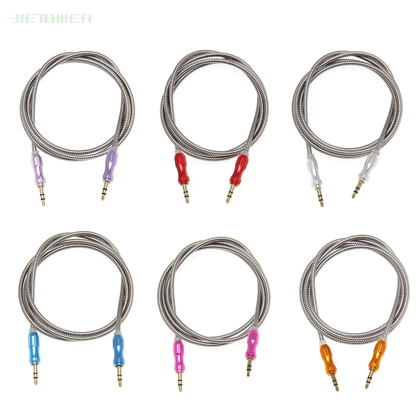

High Quality AUX Gourd Style Heavy Metal Audio Cable Durable 3.5mm Male To Male Audio Cable Plug for Mp3 Car Speaker 50pcs/lot