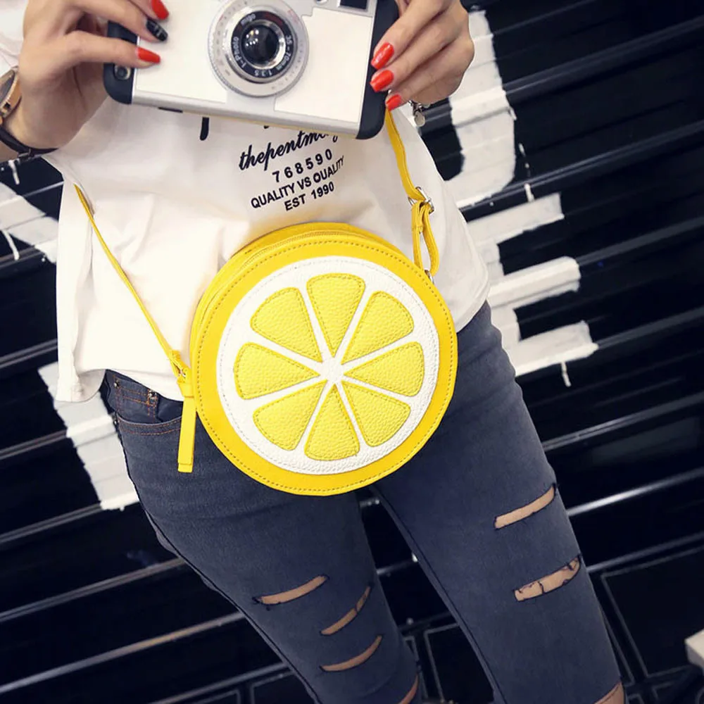 

Female Fashion Personality Round Lemon Shoulder Bag New Fashion Women Ladies Shoulder Bag Wome Shoulder Bag