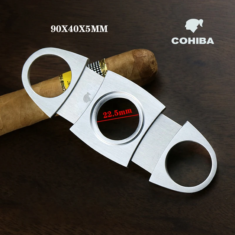 

COHIBA Cigar Cutter Stainless Steel Metal Classic Cutter Guillotine Cigar Scissors Gift Puncher Cutting Knife Cigar Accessory