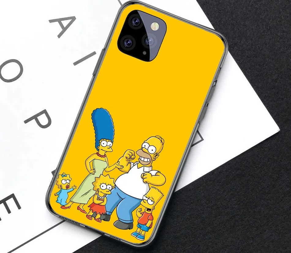 Чехол для iPhone 11 Pro MAX Cute Мультяшные Симпсоны SE 5 5S 6 6S 7 8Plus XR XS X10 силиконовый чехол