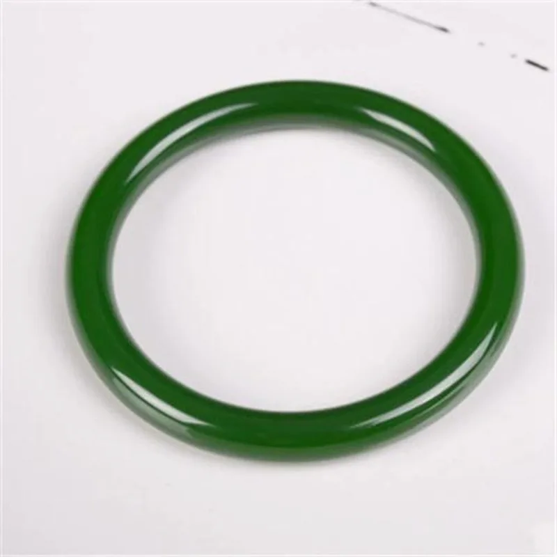 

Natural Chinese Green Jasper Hand-carved Bracelet Fashion Jewelry Spinach Thin Round Nephrite Jade Bracelet For Girls And Mother
