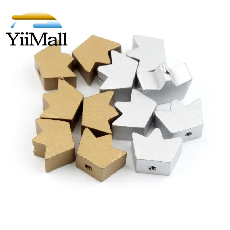 Бусины в форме короны из натурального дерева для самостоятельного изготовления