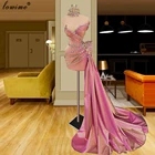 Женское коктейльное платье-русалка, длинное розовое вечернее платье на выпускной, на заказ, 2021