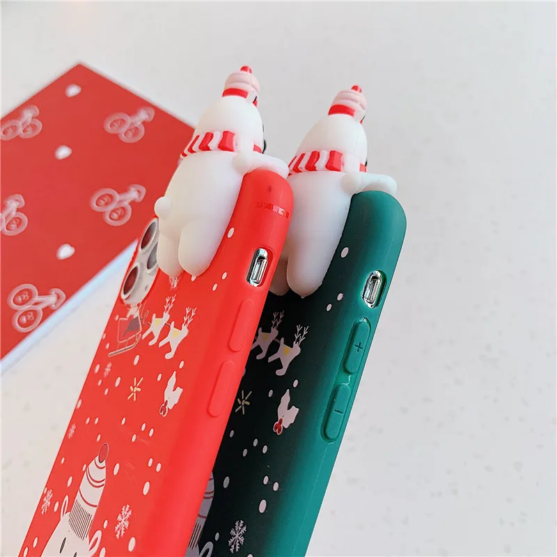 Милый мультяшный чехол с рождественским оленем и снеговиком для iphone 11 Pro XS Max X XR 7 8