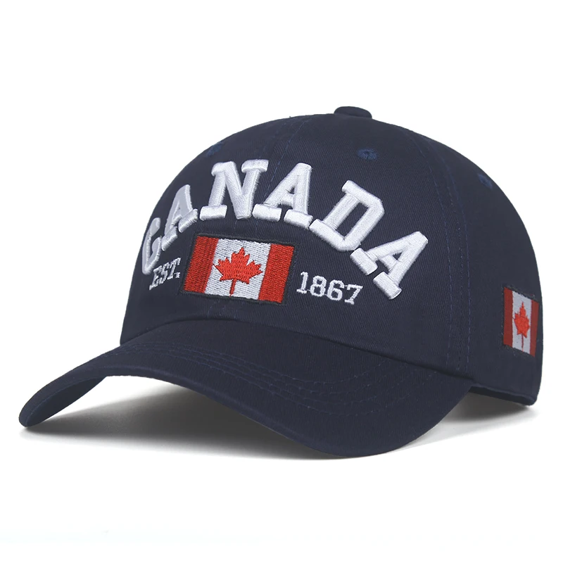 

Высококачественная хлопковая бейсболка с вышивкой в Канаде 1867, бейсболка с флагом Канады, Регулируемая Мужская и женская кепка