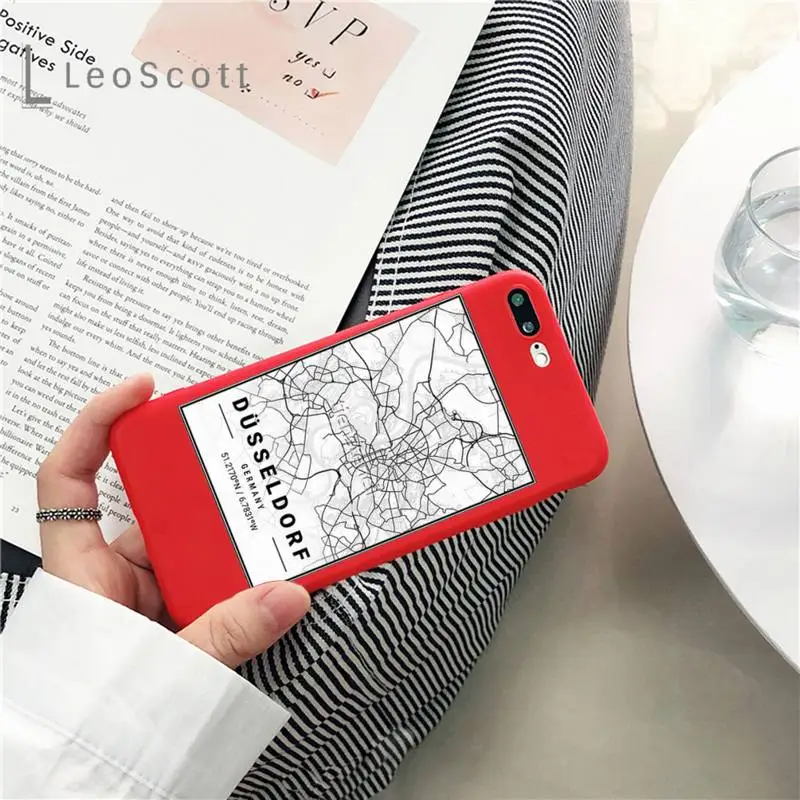 

Travel Country Sketch Exclusive City Map Phone Case Candy Color for iPhone 11 12 mini pro XS MAX 8 7 6 6S Plus X SE 2020 XR
