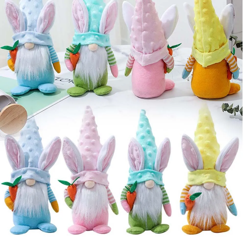 

Lovely Easter Bunny Faceless Doll Decor Gnome Ornaments Plush Dolls Gnome Handmade Rabbit Plush Toys Easter Gifts Xmas Decor
