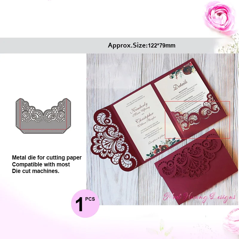 Кружевные штампы Свадебное приглашение металлическая высечка новинка 2019