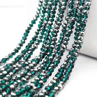 2 3 4 6 8mm blue plated faceted crystal beads glass round loose spacer beads for jewelry making necklace bracelet diy