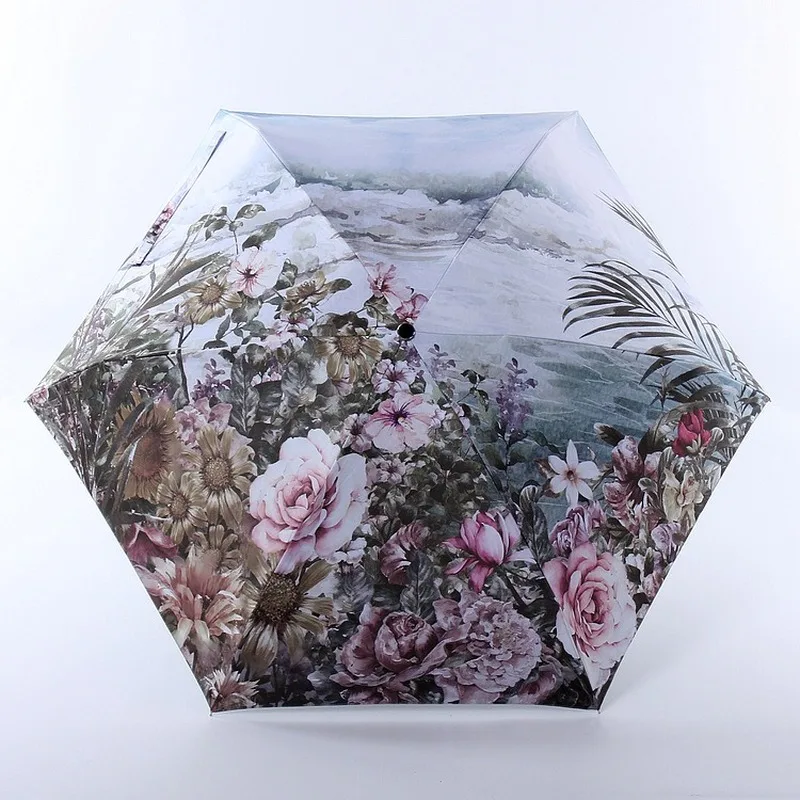 

Five-fold Umbrella Vinyl Sunscreen Sunshade Sunny Rain Umbrella Folding Ultralight Pocket Student Umbrella Cute Umbrella