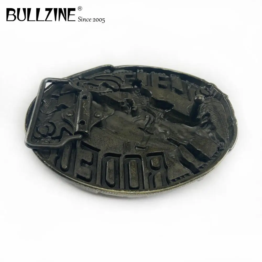 В Bullzine Пряжка для ремней Rodeo с античная латуневая отделка FP 02627 2 подходит детей на