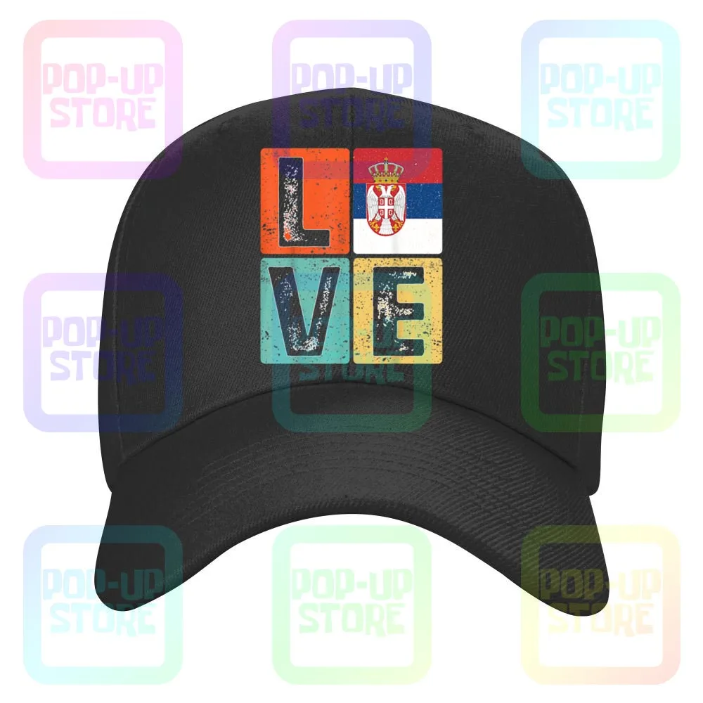 Винтажная бейсболка в стиле ретро I Love флаг сербии для сербской гордости - купить