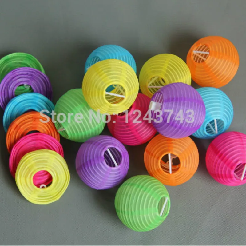 Вечерние Decorations24pcs 7 5 см (3 дюйма) китайский круглый маленький Шелковый фонарь