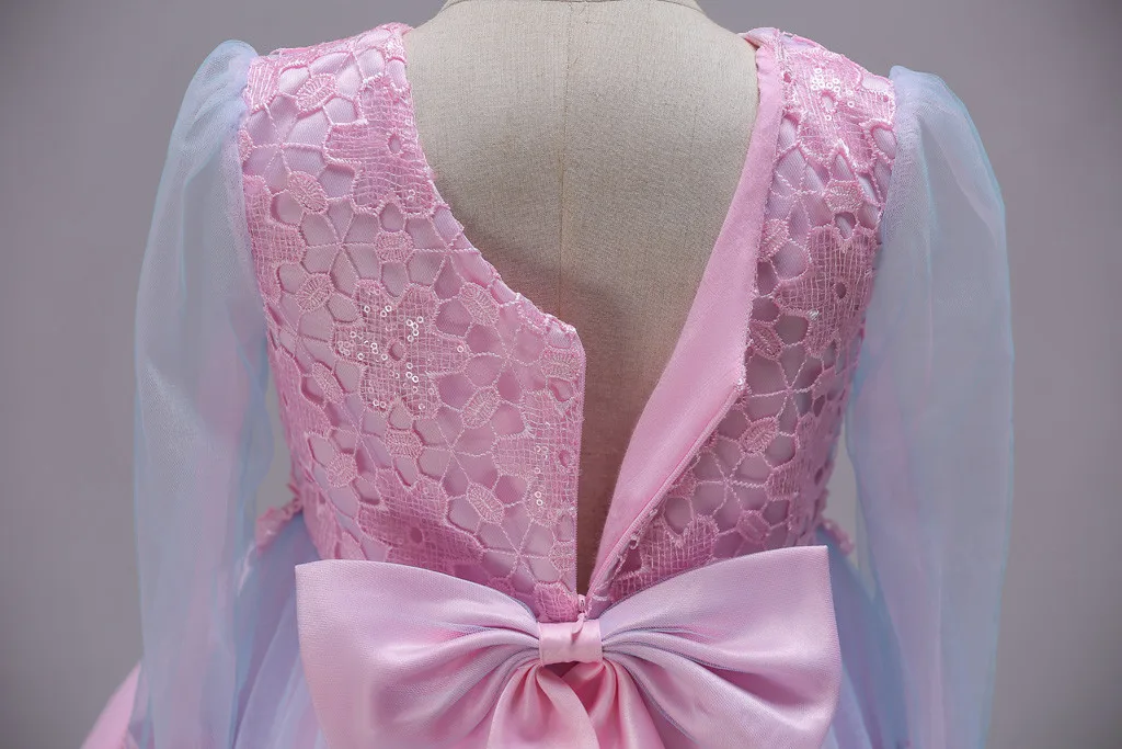 Платье Эльза Для малышей платье для маленьких девочек костюм принцессы с бантом