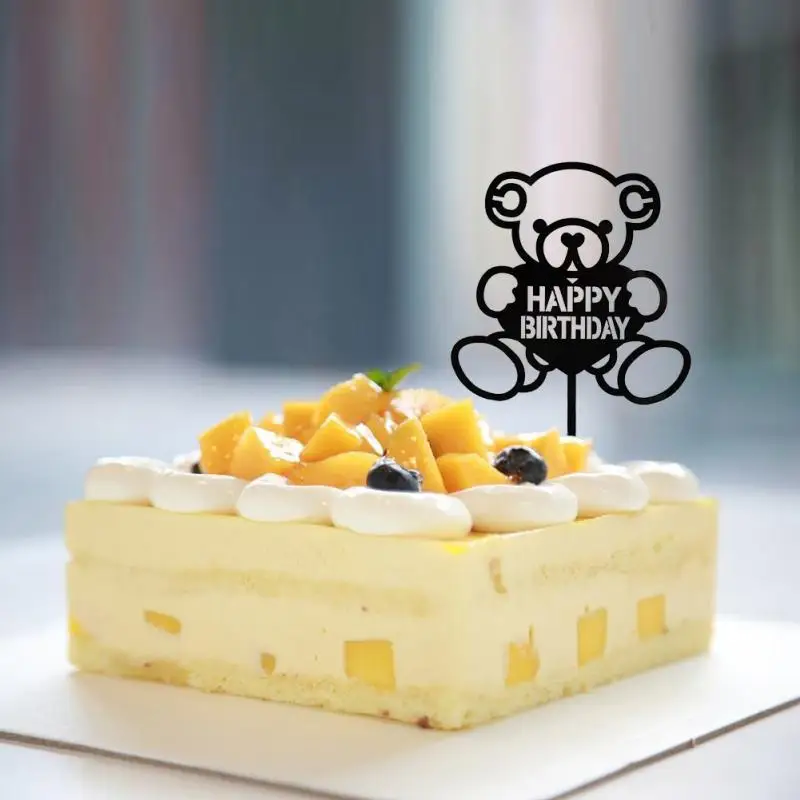 1 шт. Топпер для торта на день рождения топ флажки черного красного цветов любимой